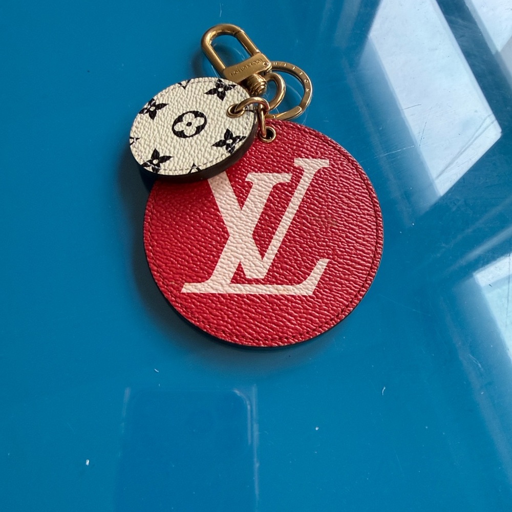 Louis Vuitton Red and Cream Key Holder